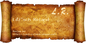 Lösch Roland névjegykártya